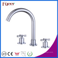 Fyeer Goose Neck 3 Hole Bathroom Widespread Basin Faucet